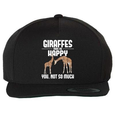 Giraffes Make Me Happy Safari Zoo Animal Lover Giraffe Wool Snapback Cap