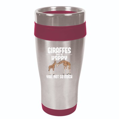 Giraffes Make Me Happy Safari Zoo Animal Lover Giraffe 16oz Travel Tumbler