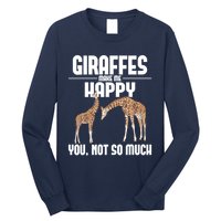 Giraffes Make Me Happy Safari Zoo Animal Lover Giraffe Long Sleeve Shirt