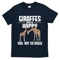 Giraffes Make Me Happy Safari Zoo Animal Lover Giraffe T-Shirt