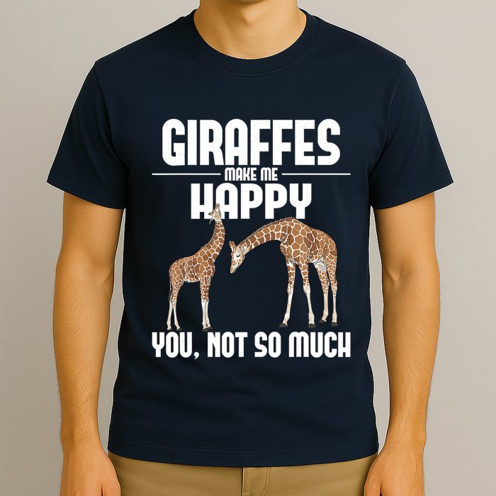 Giraffes Make Me Happy Safari Zoo Animal Lover Giraffe T-Shirt