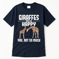 Giraffes Make Me Happy Safari Zoo Animal Lover Giraffe Tall T-Shirt