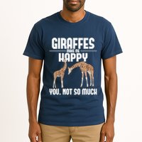 Giraffes Make Me Happy Safari Zoo Animal Lover Giraffe Tall T-Shirt