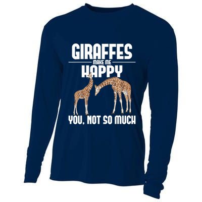 Giraffes Make Me Happy Safari Zoo Animal Lover Giraffe Cooling Performance Long Sleeve Crew