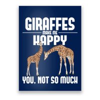 Giraffes Make Me Happy Safari Zoo Animal Lover Giraffe Poster