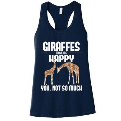 Giraffes Make Me Happy Safari Zoo Animal Lover Giraffe Womens Tank Top