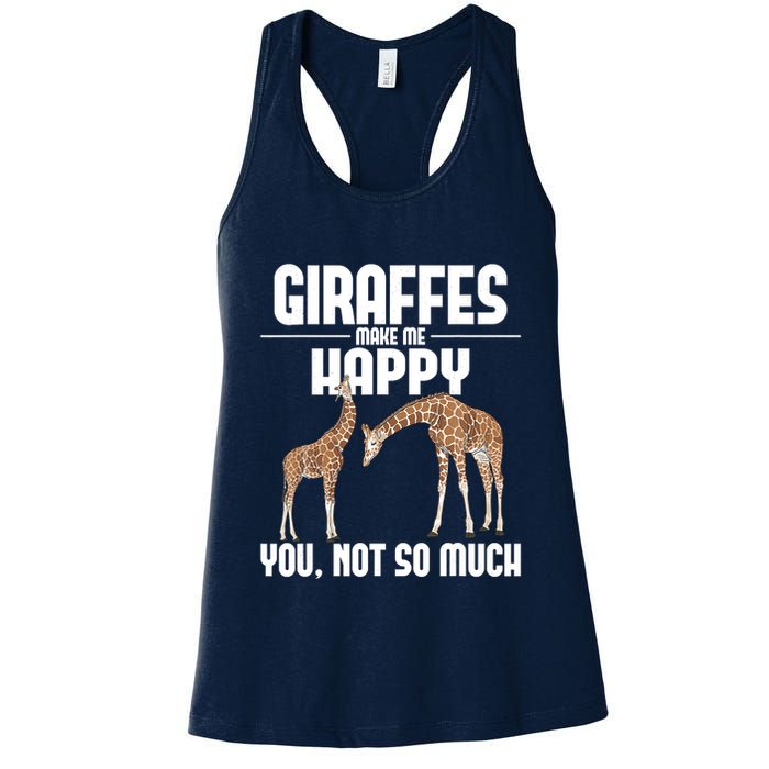 Giraffes Make Me Happy Safari Zoo Animal Lover Giraffe Womens Tank Top