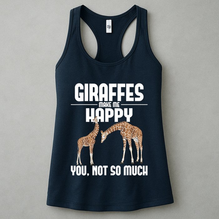 Giraffes Make Me Happy Safari Zoo Animal Lover Giraffe Womens Tank Top