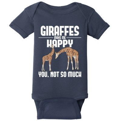 Giraffes Make Me Happy Safari Zoo Animal Lover Giraffe Baby Bodysuit