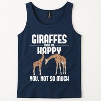 Giraffes Make Me Happy Safari Zoo Animal Lover Giraffe Tank Top
