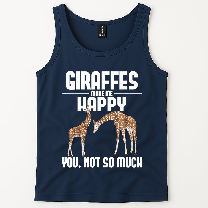 Giraffes Make Me Happy Safari Zoo Animal Lover Giraffe Tank Top