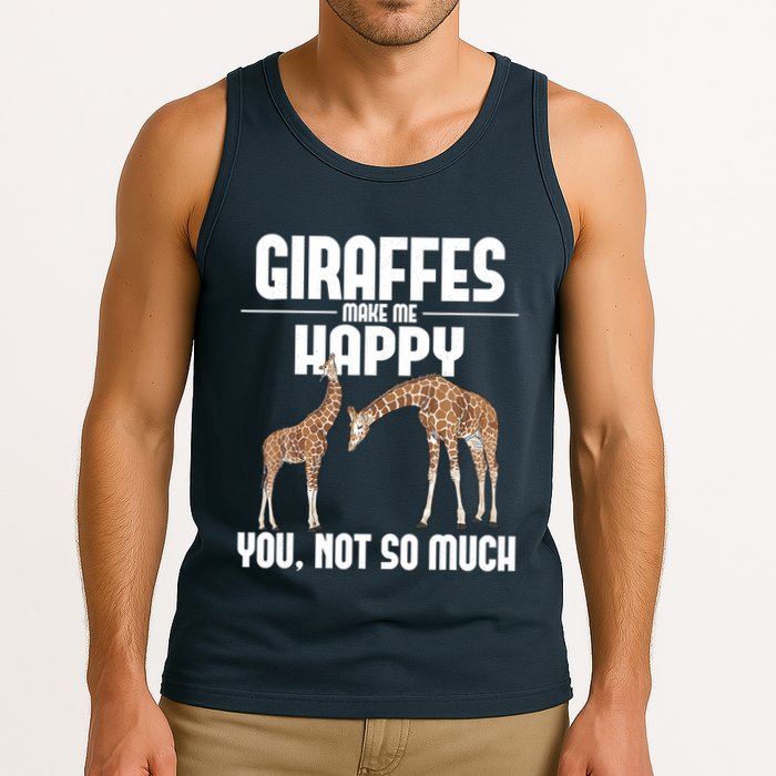 Giraffes Make Me Happy Safari Zoo Animal Lover Giraffe Tank Top