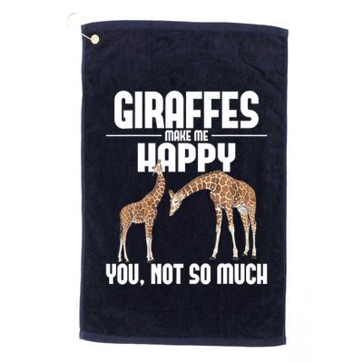 Giraffes Make Me Happy Safari Zoo Animal Lover Giraffe Golf Towel