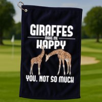 Giraffes Make Me Happy Safari Zoo Animal Lover Giraffe Golf Towel