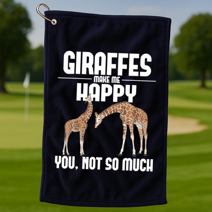 Giraffes Make Me Happy Safari Zoo Animal Lover Giraffe Golf Towel