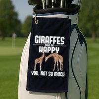 Giraffes Make Me Happy Safari Zoo Animal Lover Giraffe Golf Towel