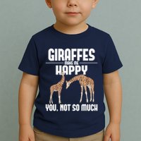 Giraffes Make Me Happy Safari Zoo Animal Lover Giraffe Toddler T-Shirt