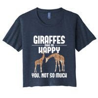 Giraffes Make Me Happy Safari Zoo Animal Lover Giraffe Women's Crop Top Tee