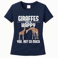 Giraffes Make Me Happy Safari Zoo Animal Lover Giraffe Womens T-Shirt