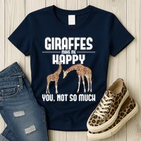 Giraffes Make Me Happy Safari Zoo Animal Lover Giraffe Womens T-Shirt