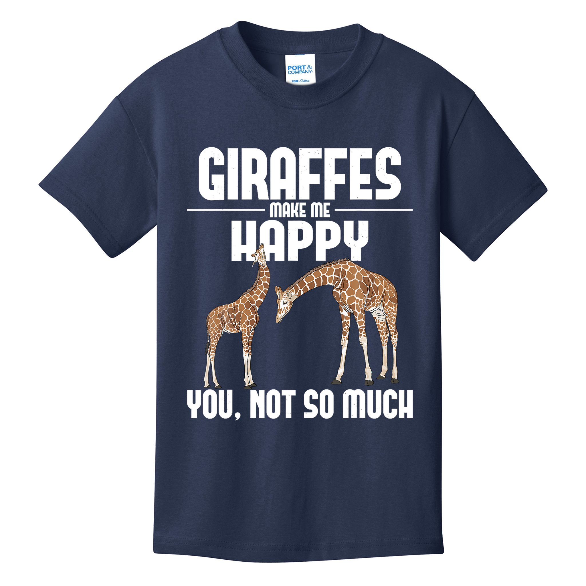 Giraffes Make Me Happy Safari Zoo Animal Lover Giraffe Kids T-Shirt