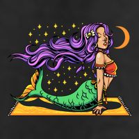 Gypsy Mama Mermaid Yoga Cool Gift 7 Panel Mesh Trucker Snapback Hat