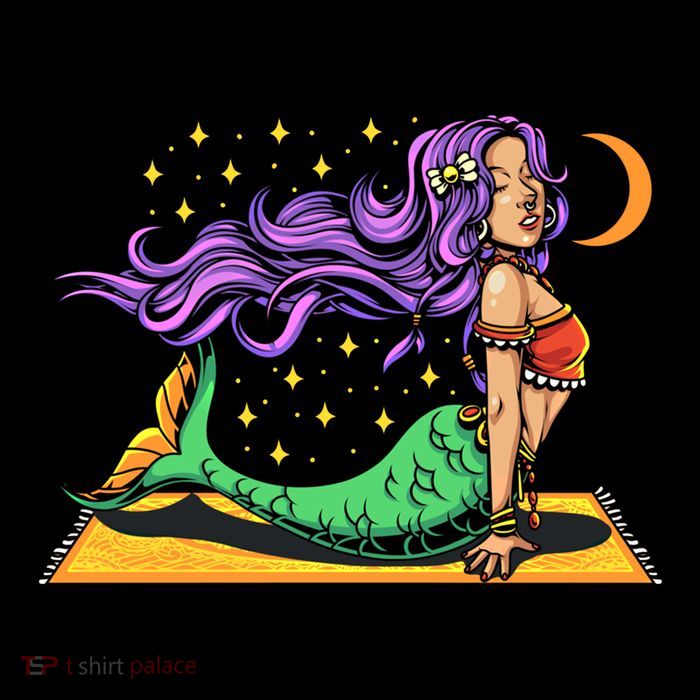 Gypsy Mama Mermaid Yoga Cool Gift Flatbill Hat