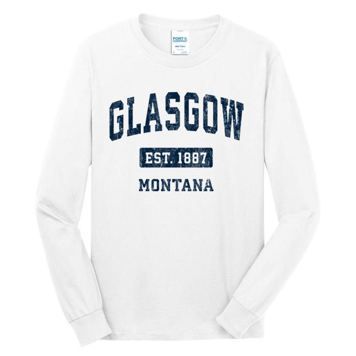 Glasgow Montana Mt Vintage Sports Established Tall Long Sleeve T-Shirt