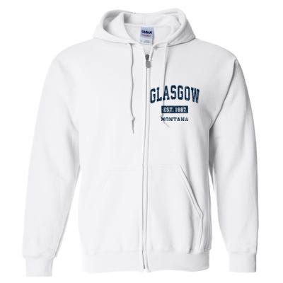 Glasgow Montana Mt Vintage Sports Established Full Zip Hoodie