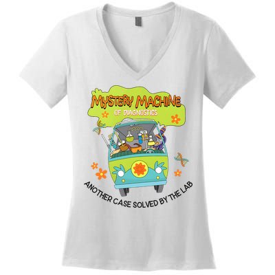 Groovy Mystery Machine Of Diagnostics Lab Tech Lab Week 2025  Women's V-Neck T-Shirt