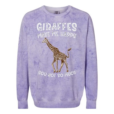 Giraffes Make Me Happy You Not So Much Colorblast Crewneck Sweatshirt