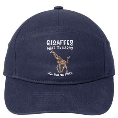 Giraffes Make Me Happy You Not So Much 7-Panel Snapback Hat