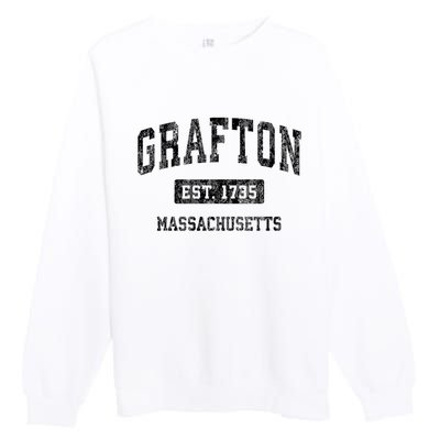 Grafton Massachusetts Ma Vintage Established Sports Design Premium Crewneck Sweatshirt