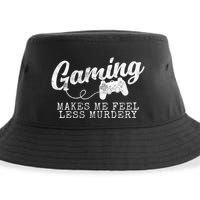 Gaming Makes Me Feel Less Murdery Funny Sustainable Bucket Hat