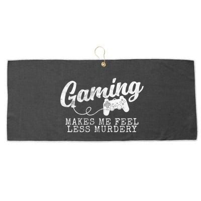 Gaming Makes Me Feel Less Murdery Funny Large Microfiber Waffle Golf Towel