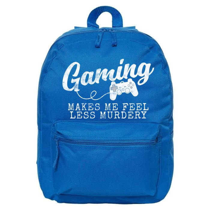 Gaming Makes Me Feel Less Murdery Funny 16 in Basic Backpack