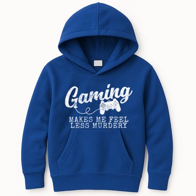 Gaming Makes Me Feel Less Murdery Funny Kids Hoodie