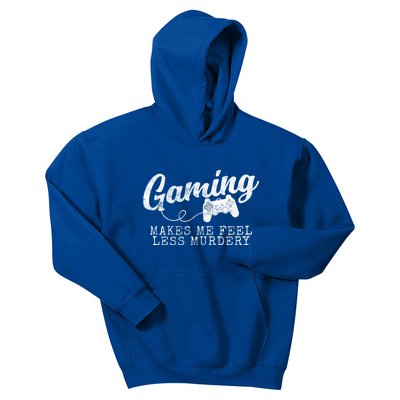 Gaming Makes Me Feel Less Murdery Funny Kids Hoodie