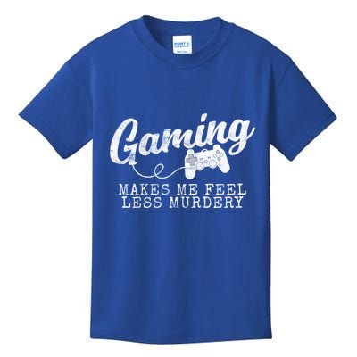 Gaming Makes Me Feel Less Murdery Funny Kids T-Shirt