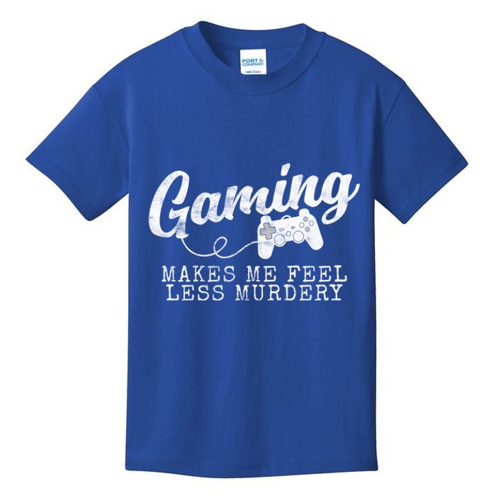 Gaming Makes Me Feel Less Murdery Funny Kids T-Shirt