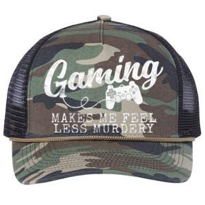 Gaming Makes Me Feel Less Murdery Funny Retro Rope Trucker Hat Cap