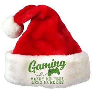 Gaming Makes Me Feel Less Murdery Funny Premium Christmas Santa Hat