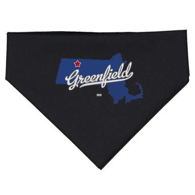 Greenfield Massachusetts MA Map USA-Made Doggie Bandana