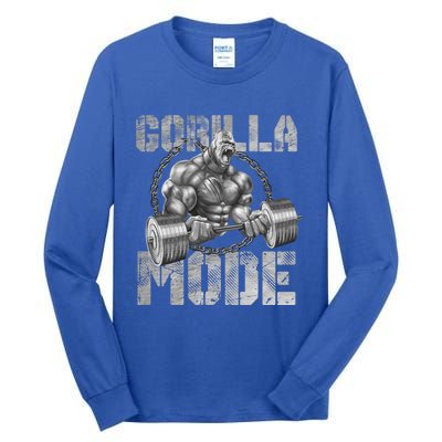 Gorilla Mode Motivation Beast Bodybuilding Gym Animal Gift Tall Long Sleeve T-Shirt