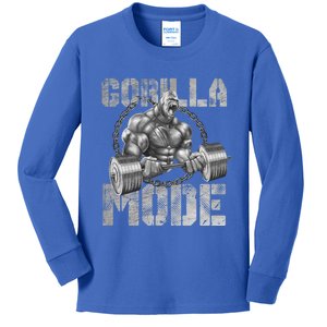 Gorilla Mode Motivation Beast Bodybuilding Gym Animal Gift Kids Long Sleeve Shirt