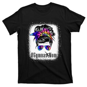 Gymnastics Mom Messy Bun Bleached Gymnast T-Shirt