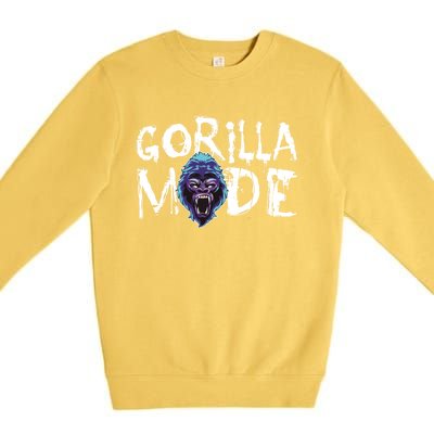 Gorilla Mode Motivation Gym Bodybuilding Success Beast Gift Great Gift Premium Crewneck Sweatshirt