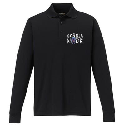 Gorilla Mode Motivation Gym Bodybuilding Success Beast Gift Great Gift Performance Long Sleeve Polo