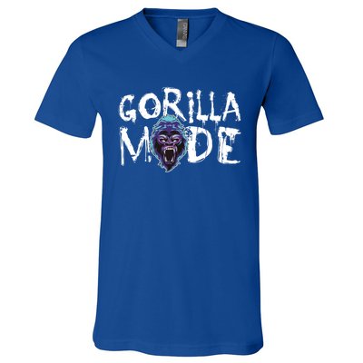 Gorilla Mode Motivation Gym Bodybuilding Success Beast Gift Great Gift V-Neck T-Shirt