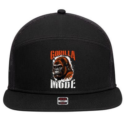 Gorilla Mode Motivation Quote Boxing Beast Gym Mma Fighter Cool Gift 7 Panel Mesh Trucker Snapback Hat